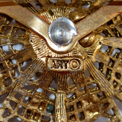 ART - Большая винтажный брошь, филигрань ,эмаль